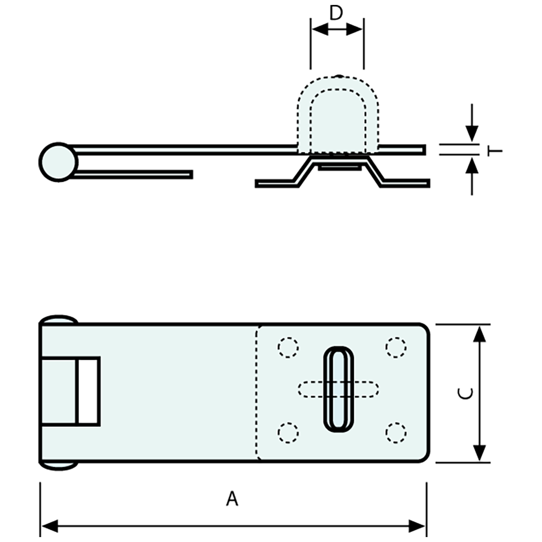 Hasp and Staple Zinc 78mm